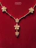 Aalaya Diamond Floral Drop Necklace Set
