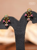 Aalaya Ruby Diamond Floral Vine Drop Necklace Set