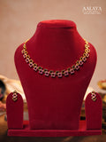 Aalaya Geometric Link Ruby Accent Necklace Set