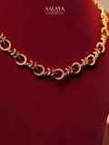 Aalaya Ruby and Diamond Rosette Loop Necklace Set