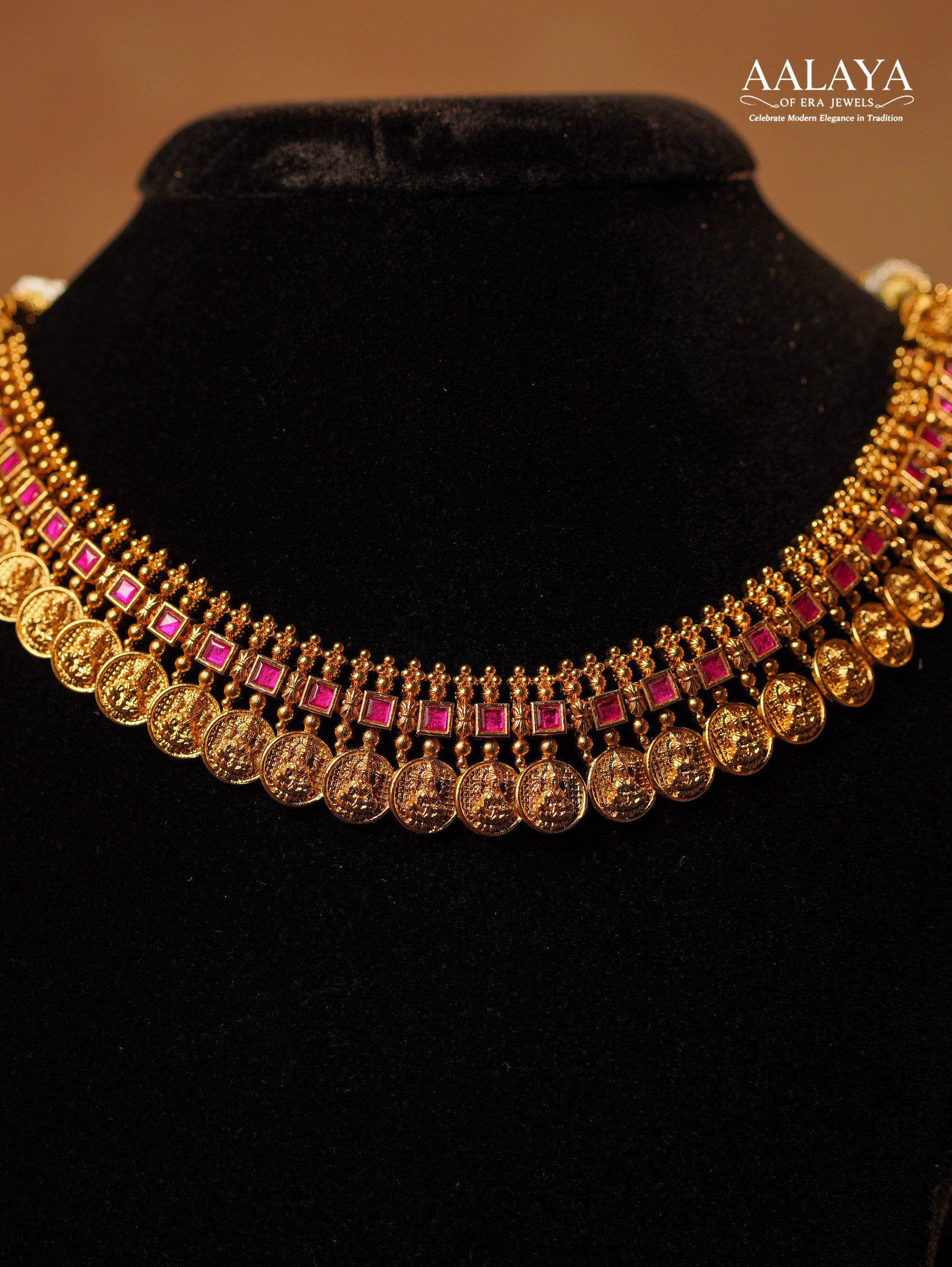 Aalaya Classic Lakshmi Coin Necklace & Haaram Set