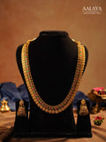Aalaya Heritage Lakshmi Coin Ruby & Emerald Haaram Set
