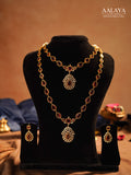 Regal Ruby Diamond Teardrop Haaram Set