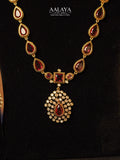 Regal Ruby Diamond Teardrop Haaram Set