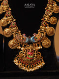 Aalaya Grand Lakshmi Peacock Coin Haaram Set