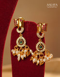 Kundan Temple Elephant Hasli Necklace Set