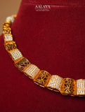 Gold-Toned Contemporary Square Necklace Set