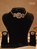 Gold-Toned Moon Kundan Medallion Choker Set