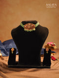 Aalaya Divine Lakshmi Green Bead Choker Set