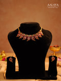 Aalaya Mango Kundan Ruby Emerald Gold Choker Set