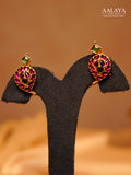 Aalaya Mango Kundan Ruby Emerald Gold Choker Set