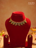 Aalaya Mango Kundan Emerald Ruby Gold Choker Set