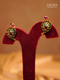 Aalaya Mango Kundan Emerald Ruby Gold Choker Set