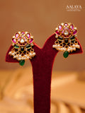 Aalaya Kundan Floral Pearl Lotus Gold Choker Set