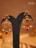 Aalaya Kundan Pearl Royal Pendant Necklace Set