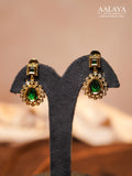 Regal Emerald Teardrop Haaram Set with Kundan Accents