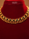 Aalaya Classic Square Emerald Motif Antique Choker Set