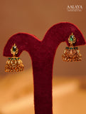 Aalaya Classic Square Emerald Motif Antique Choker Set