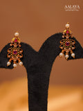 Aalaya Pearl & Floral Filigree Antique Gold Necklace Set