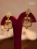 Aalaya Geometric Motif Antique Gold Choker Set