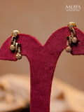 Aalaya Linear Crystal Drop Antique Gold Choker Set