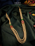 Aalaya Floral Pearl Layered Heritage Necklace