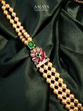 Aalaya Floral Pearl Layered Heritage Necklace