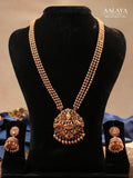 Aalaya Royal Lakshmi Temple Pendant Necklace Set with Statement Jhumkas
