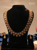 Aalaya Grand Temple Necklace Set with Lakshmi & Floral Coin Motifs