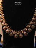 Aalaya Grand Temple Necklace Set with Lakshmi & Floral Coin Motifs