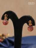 Aalaya Temple Choker Necklace Set with Ruby Lakshmi & Floral Coin Motifs