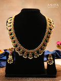 Aalaya Gutta Pusalu Necklace Set with Ruby, Emerald & Pearl Danglers