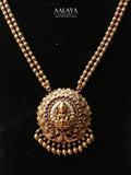 Aalaya Lakshmi Temple Pendant Necklace Set with Jhumka Earrings