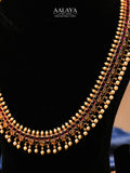 Aalaya Temple Beaded Necklace Set with Lakshmi Motif & Emerald Drops