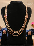 Aalaya Multi-Layer Beaded Temple Haram Set with Lakshmi Accents
