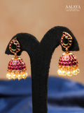 Aalaya Antique Kundan Necklace Set with Statement Pendant & Pearl Detailing