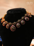 Aalaya Traditional Kundan Necklace Set with Floral Disc Motifs