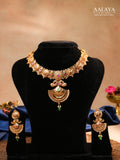 Aalaya Temple-Inspired Antique Necklace Set with Coin Motifs