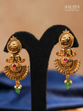 Aalaya Temple-Inspired Antique Necklace Set with Coin Motifs