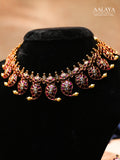 Aalaya Paisley Kundan Necklace Set with Crystal Detailing