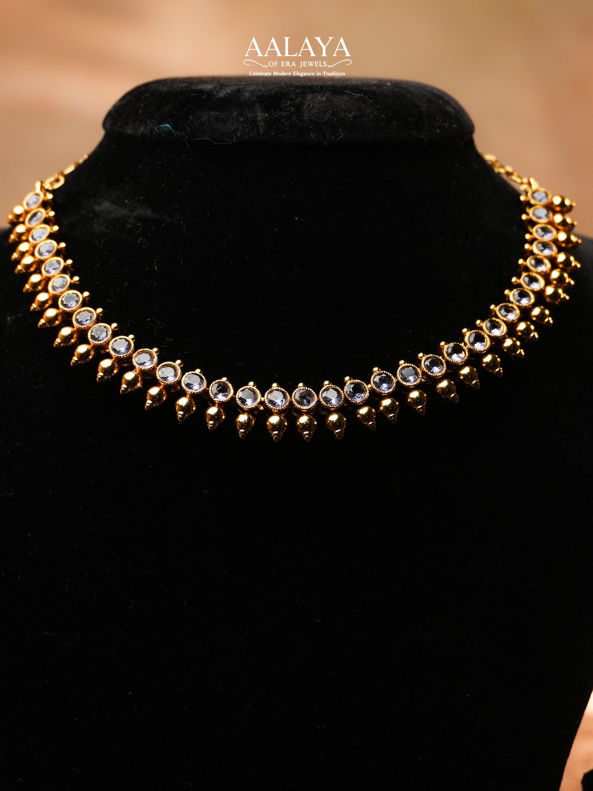 Aalaya Classic Kundan Choker Set with Drop Detailing