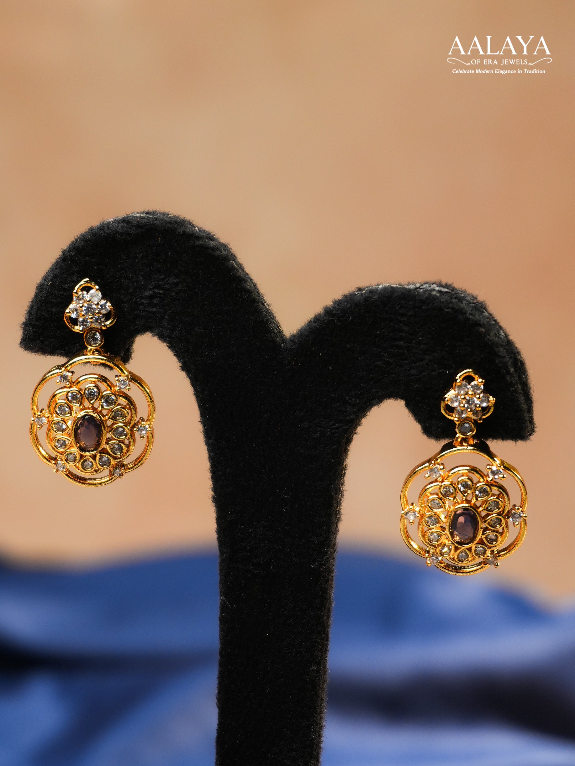 Aalaya Statement Charm Necklace Set with Circular Pendant