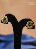 Aalaya Elegant Pendant Necklace Set with Emerald Accent
