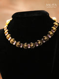 Aalaya Contemporary Pink Stone Link Necklace Set