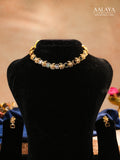 Aalaya Contemporary Ruby Emerald Link Necklace Set