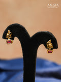 Aalaya Contemporary Ruby Emerald Link Necklace Set