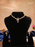 Aalaya Peacock Motif Charm Necklace Set