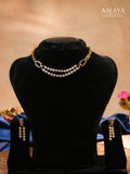 Aalaya Dual Layer Sapphire Crystal Chain Necklace Set