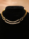 Aalaya Dual Layer Crystal Chain Necklace Set