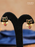 Aalaya Dual-Tone Lotus Pearl Drop Necklace Set